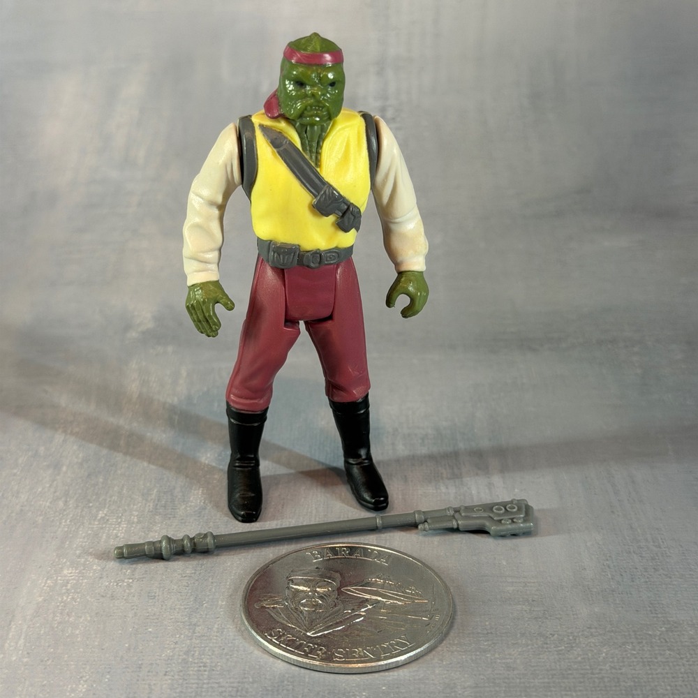Vintage 1985 Kenner Star Wars Barada Last 17 With Staff and Coin 100% Complete